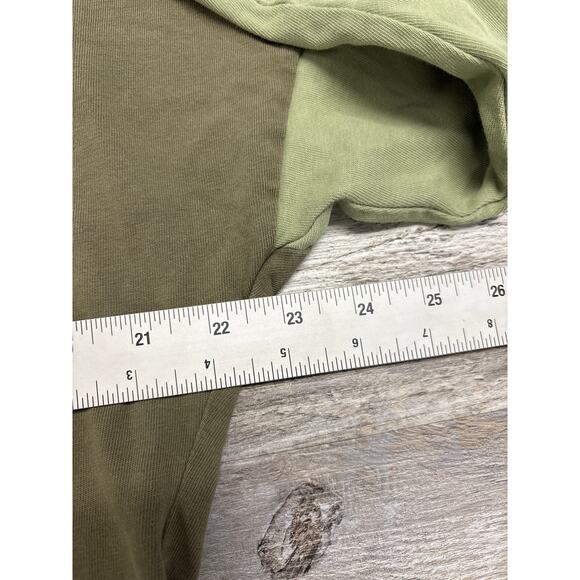 Nike Olive Green Cream Mens M Pullover Swoosh‎ Embroidered Color Block Hoodie - Picture 5 of 7